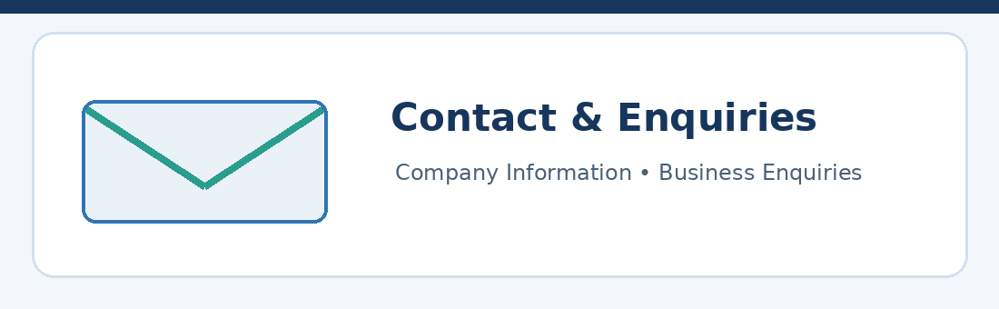 Contact and Enquiries: Company Information, Business Enquiries